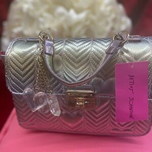 Betsey Johnson Metallic Quilted Shoulder Bag